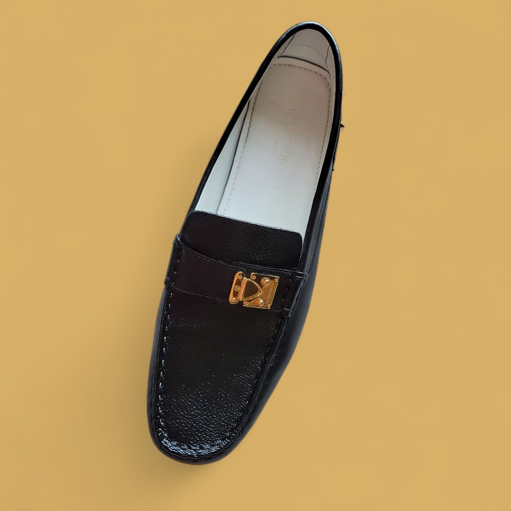 Louis Vuitton Loafers – Black Suhali Leather with Gold Hardware
